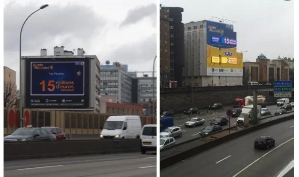 Une campagne surdimensionnée pour la Française des Jeux sur le périphérique parisien