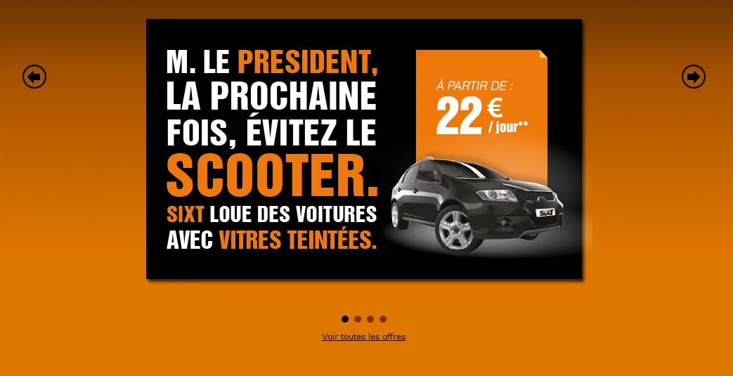 Sixt propose ses services au Président