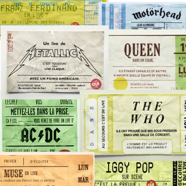 Des tickets de concerts Oüi FM très rock