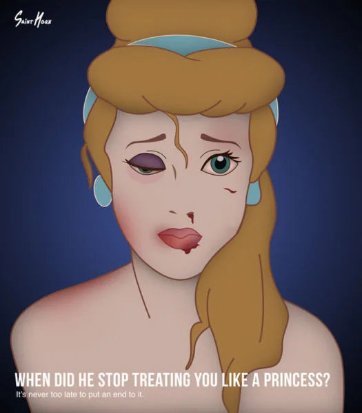 Des princesses disney victimes de violences conjugales