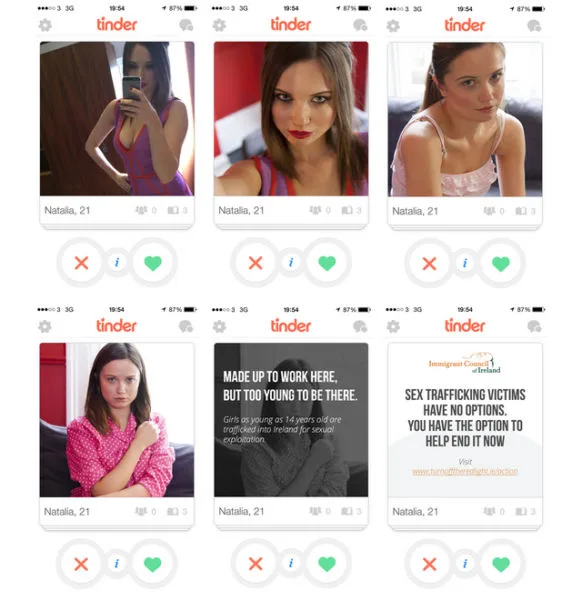 Tinder utilisé pour dénoncer le trafic sexuel