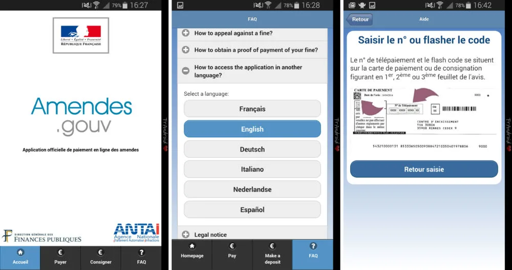 Payer ses amendes avec une application