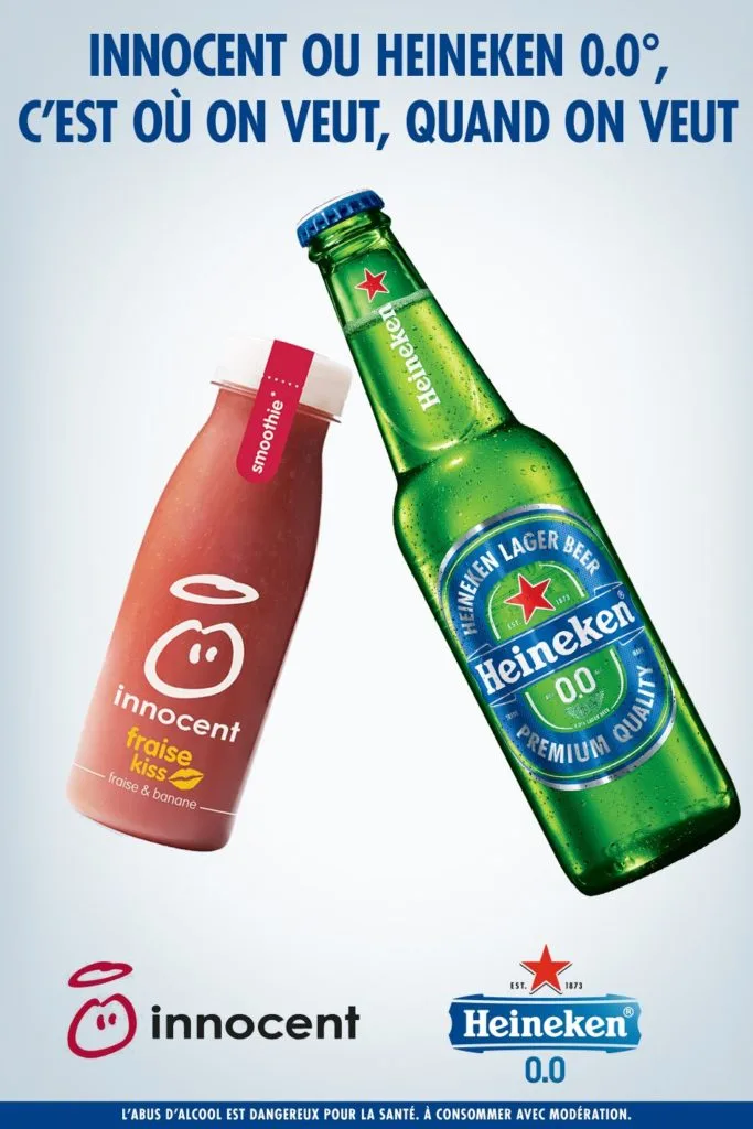 Innocent ou Heineken 0.0° "C'est où on veut, quand on veut"