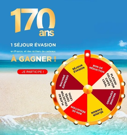 Pour célébrer leur 170è anniversaire, les Cafés LEGAL  organisent un jeu-concours 100 % gagnant !