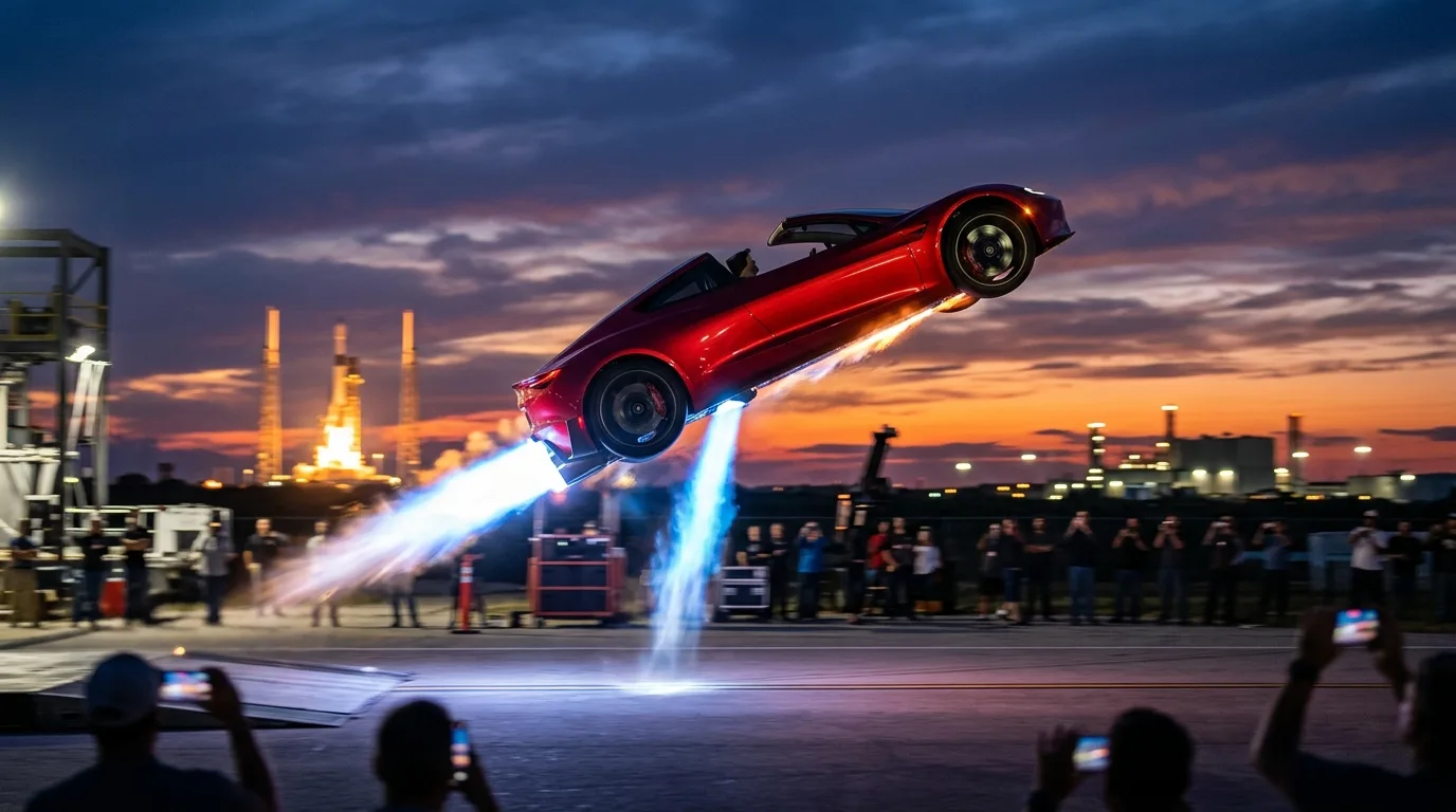 Tesla fait voler son Roadster : le coup de com spectaculaire